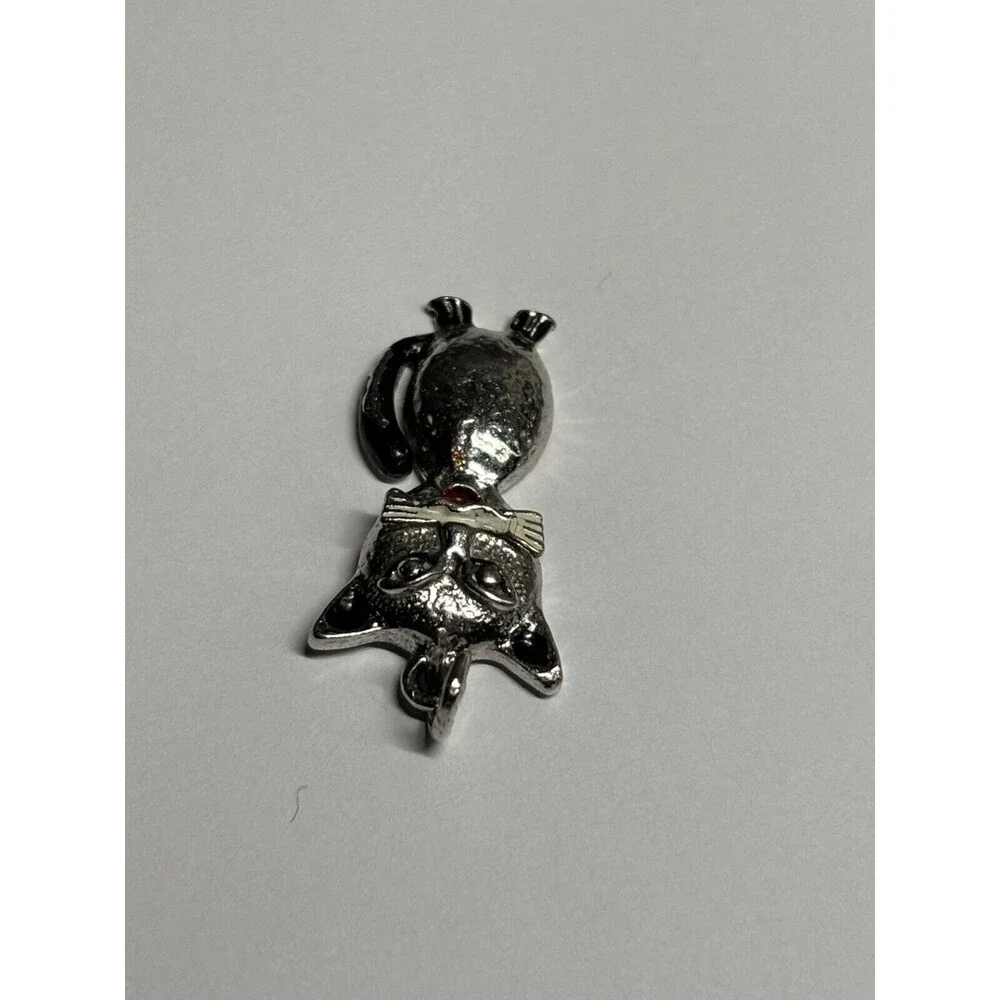 Vintage Wells Sterling Silver 925 Cat Charm Bracelet Trinket Unique